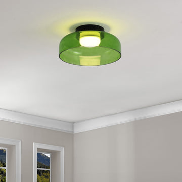 Kalmar 12" Modern Minimalist Iron/Glass Dimmable Integrated LED Flush Mount